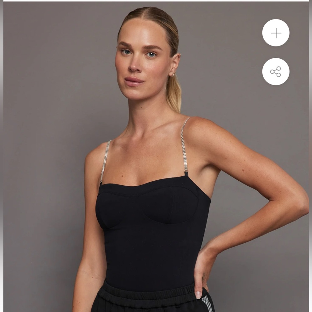 NWT Carbon38 Corset Tank with Rhinestone Straps Size S